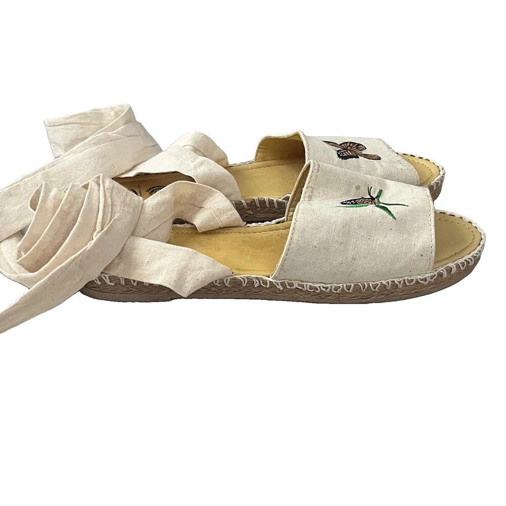 Mexican Huaraches Espadrilles Butterfly Embroidery MEX 5 US 8 Karla Cambustion - Picture 6 of 12